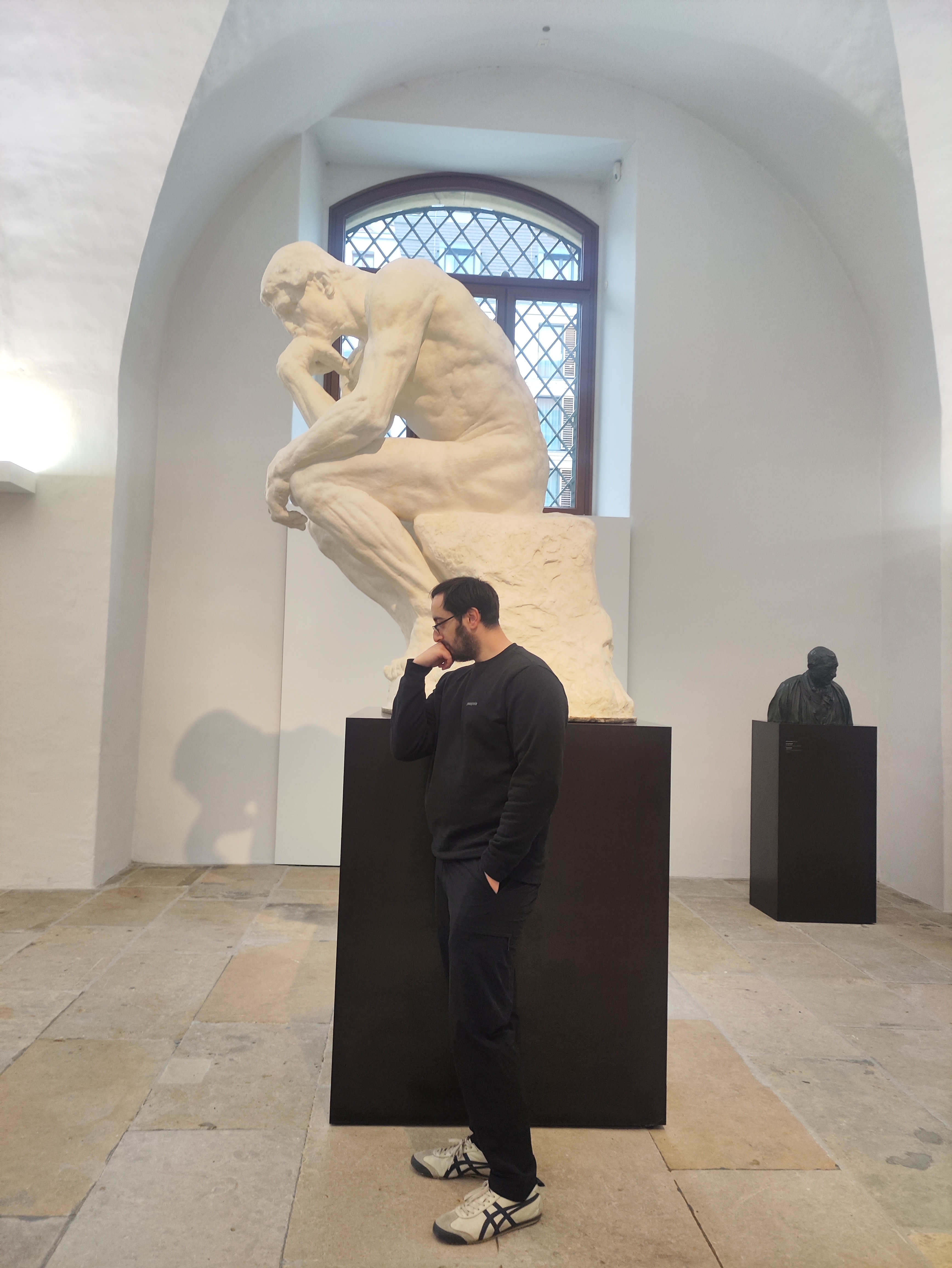 misha posing as the thinker